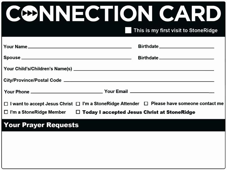 Church Visitor Card Template Word Template Design