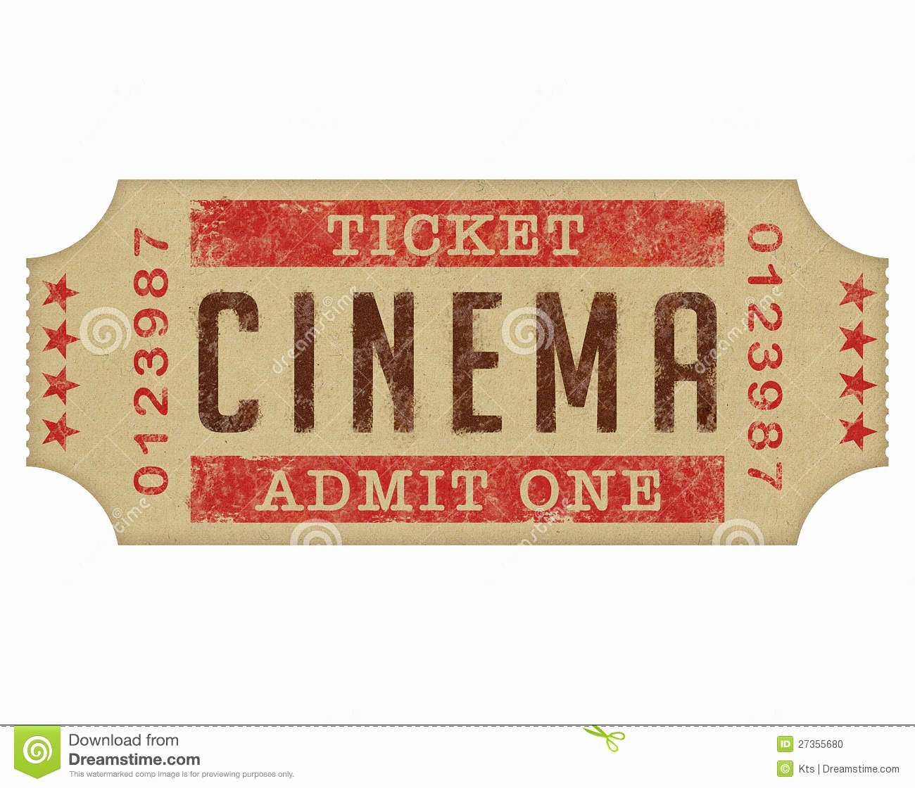 Cinema Ticket Stock Image