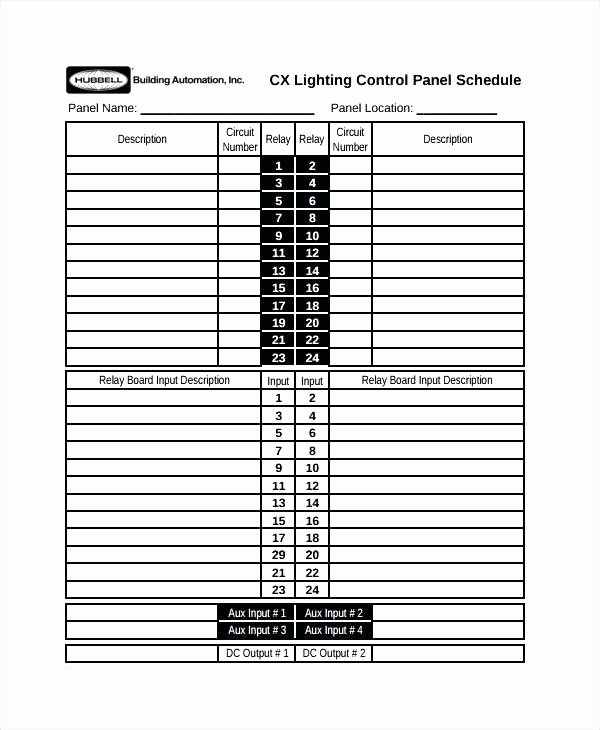 Circuit Breaker Directory Template Free Printable