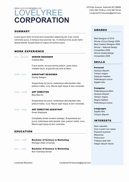 Classic soft Blue General Resume with Cover Letter