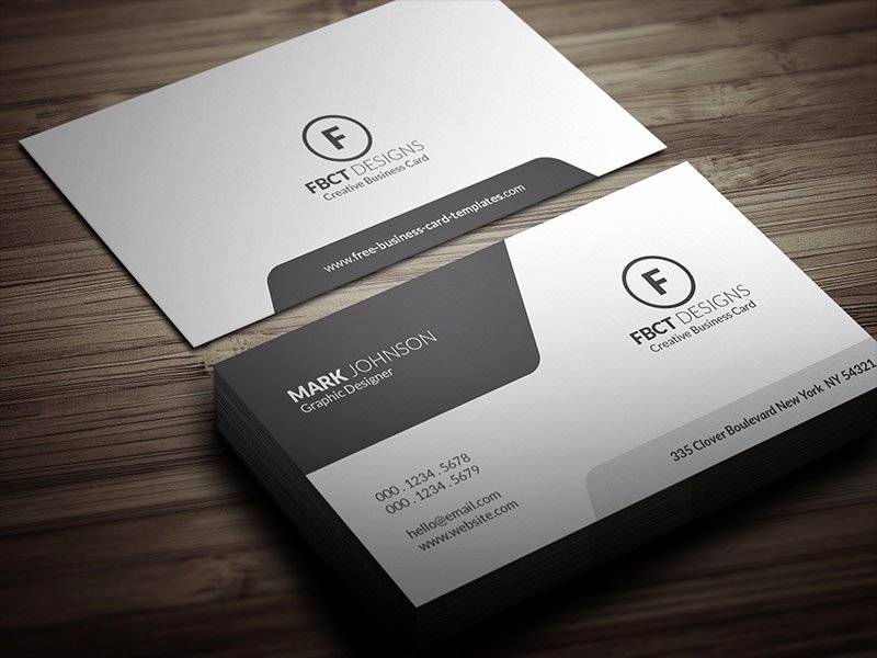 Clean Monochrome Business Card Template Free Download