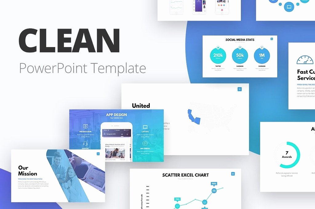 Clean Powerpoint Template Presentation Templates On