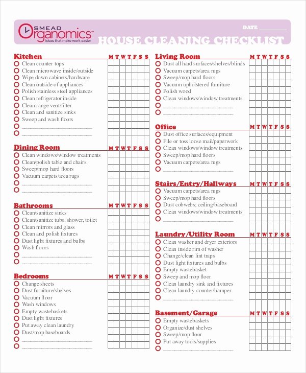 Cleaning Checklist 23 Free Word Pdf Psd Documents
