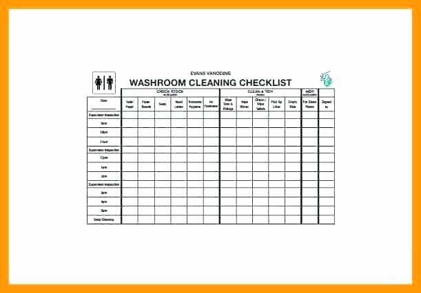 Cleaning Checklist Template Mercial Bathroom Kitchen
