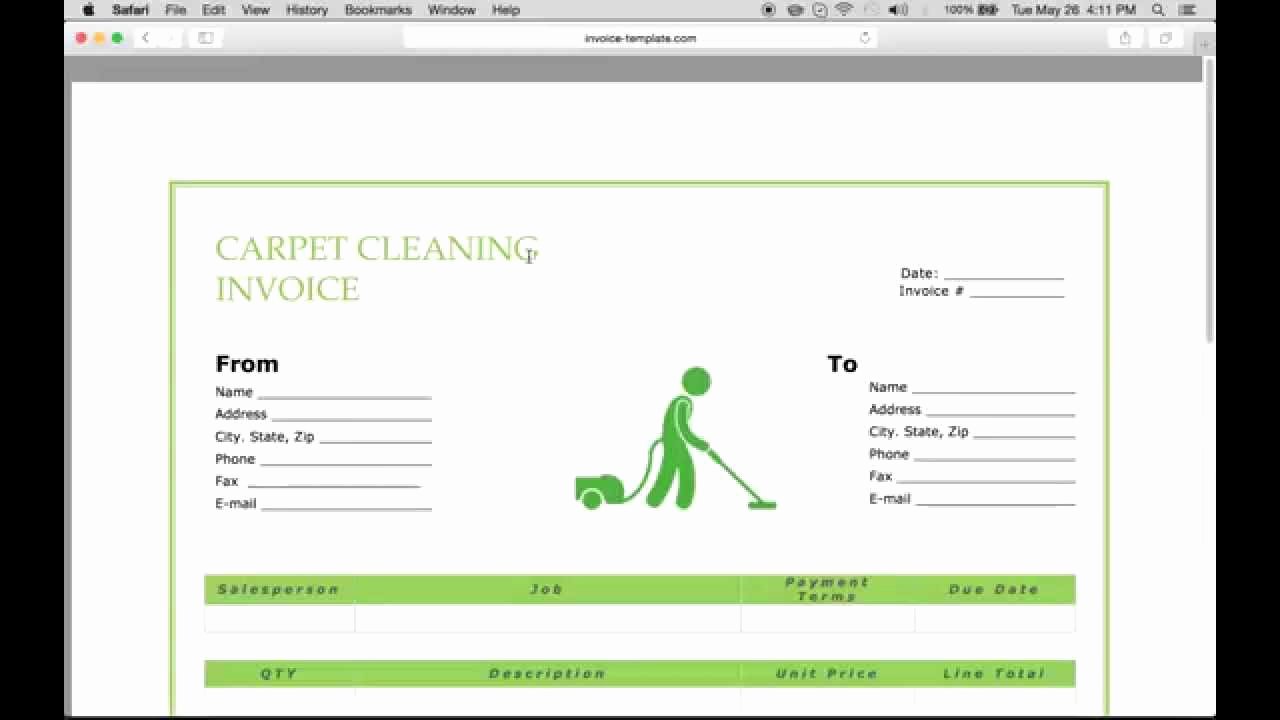 Cleaning Invoice Template Uk