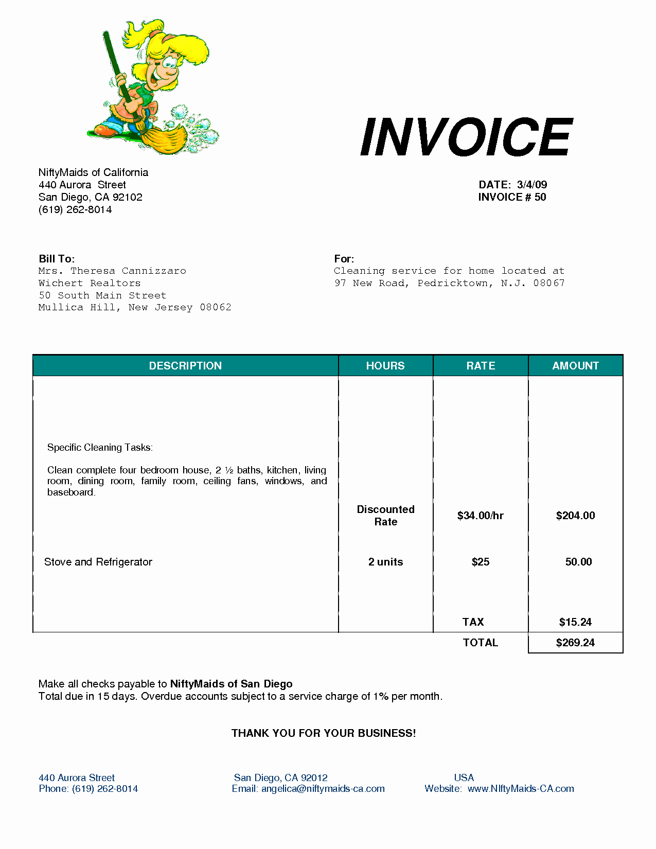 Cleaning Invoice Template Uk