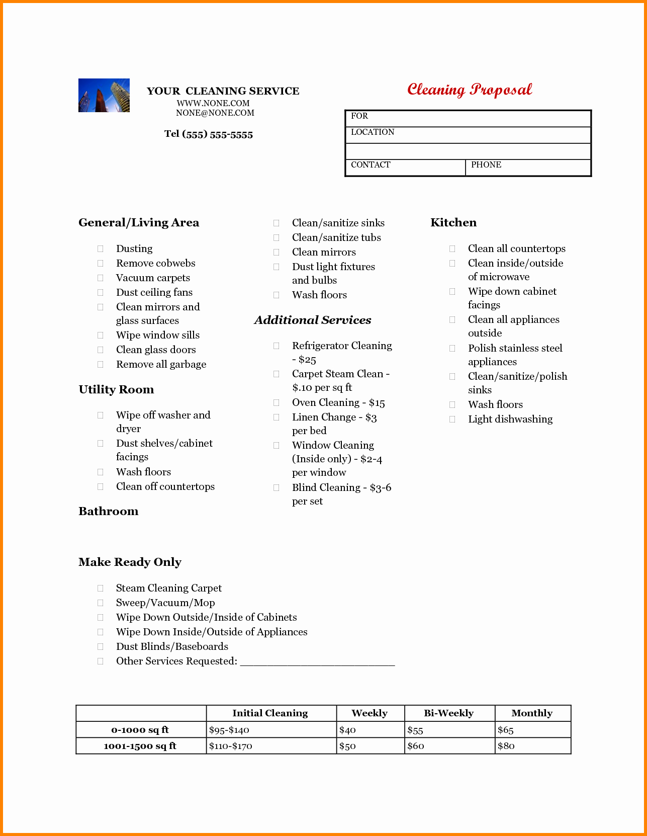 Cleaning Pany Proposal Template