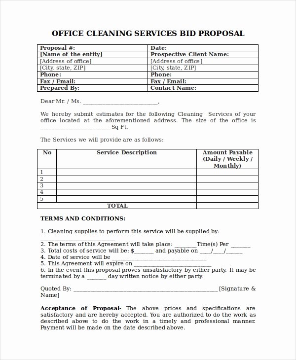 Cleaning Proposal Template 12 Free Word Pdf Document
