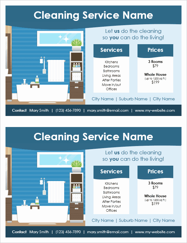 Cleaning Service Flyer Template for Word