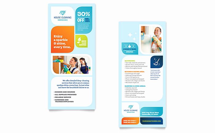 Cleaning Services Rack Card Template Design