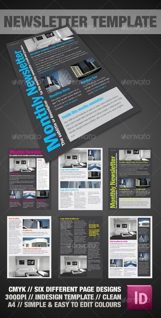 Clear A4 Newsletter Indesign
