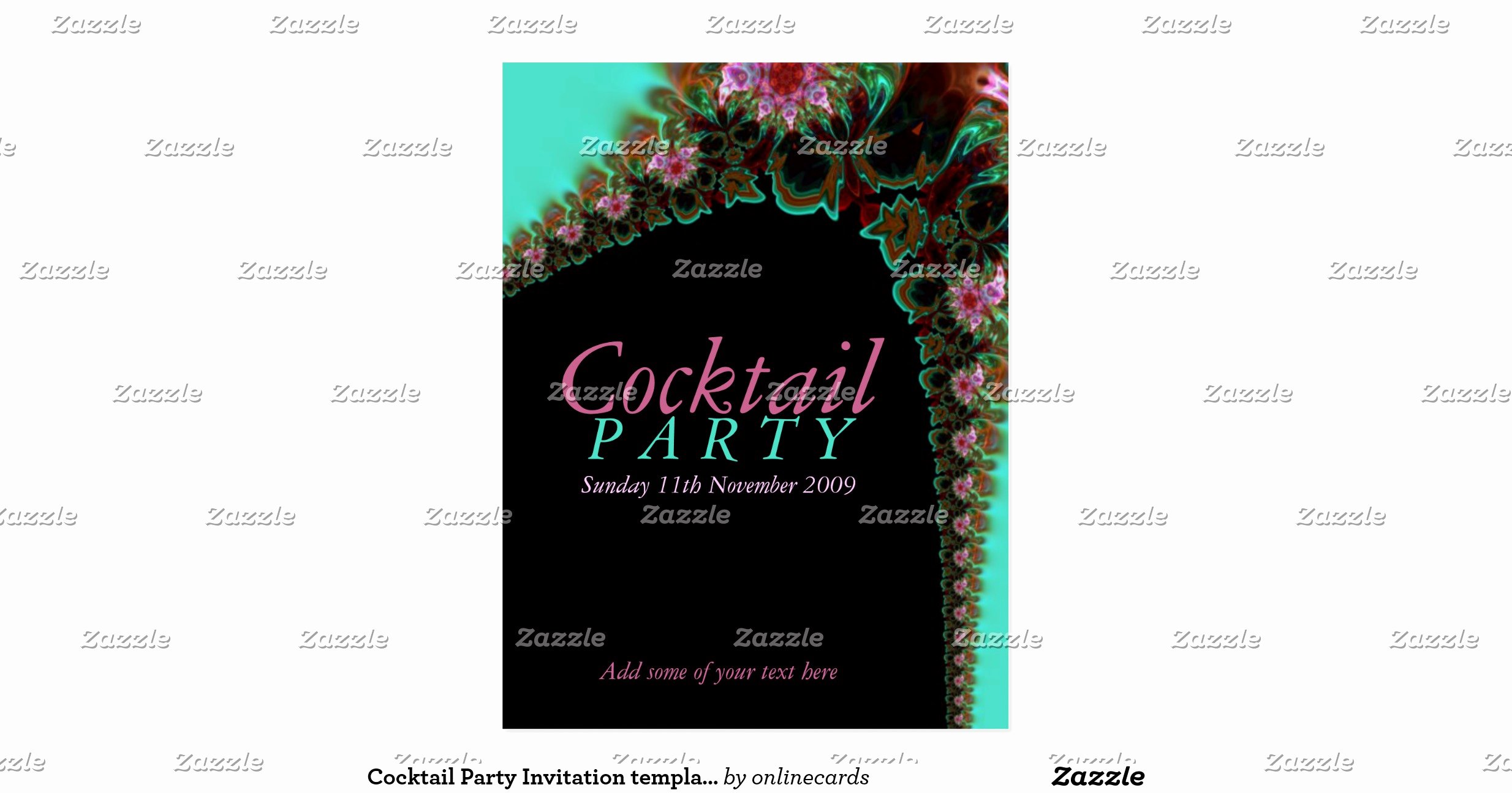 Cocktail Party Invitation Template Postcard