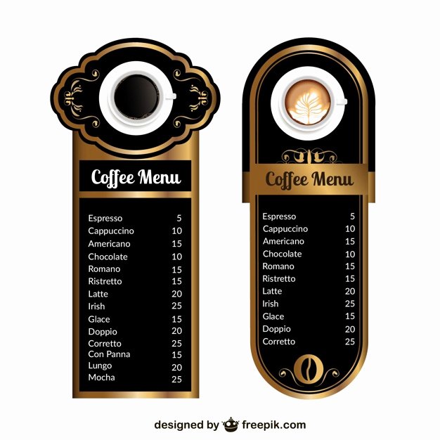 Coffee Menu Templates Vector