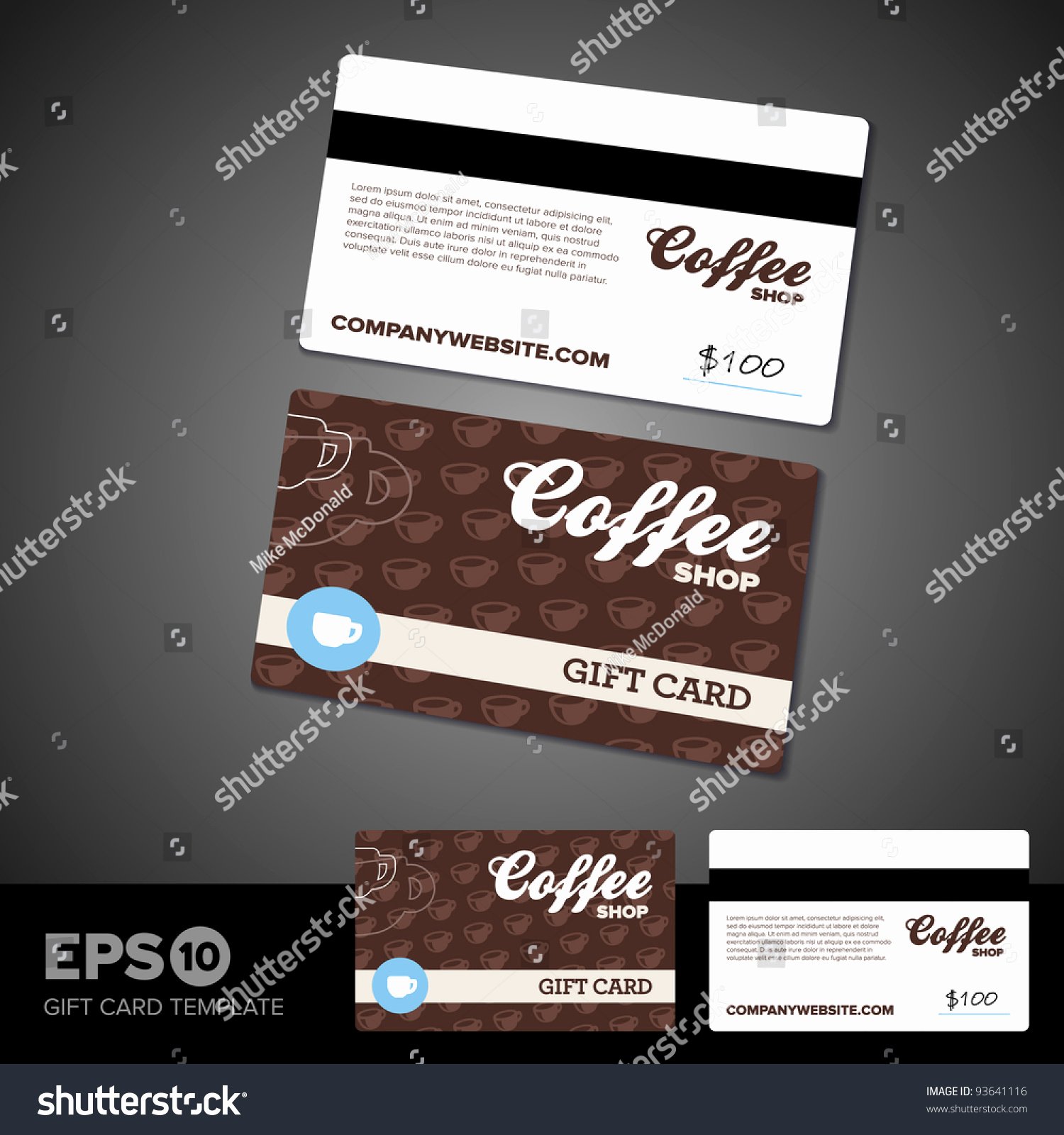 coffee shop cafe t card template