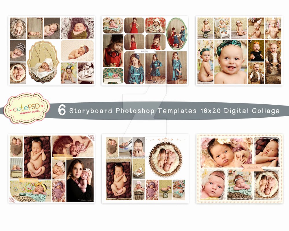 Collage Template 6 Storyboard Shop Template by