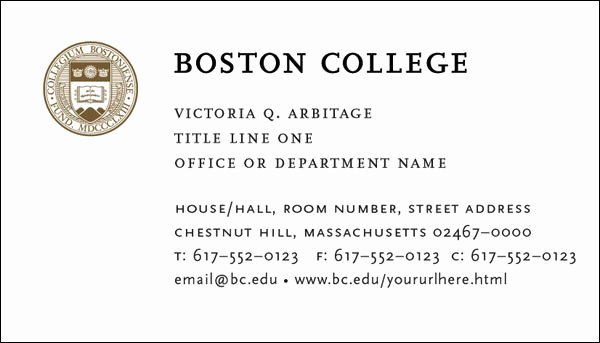 College and Graduate Student Business Cards Template