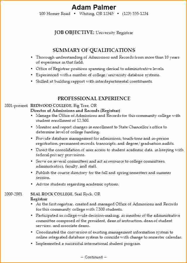 College Application Resume Objective Best Resume Collection