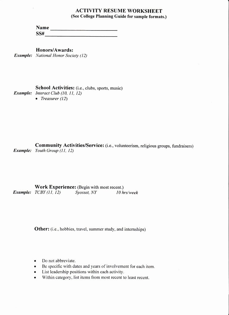 College Application Resume Template Resume
