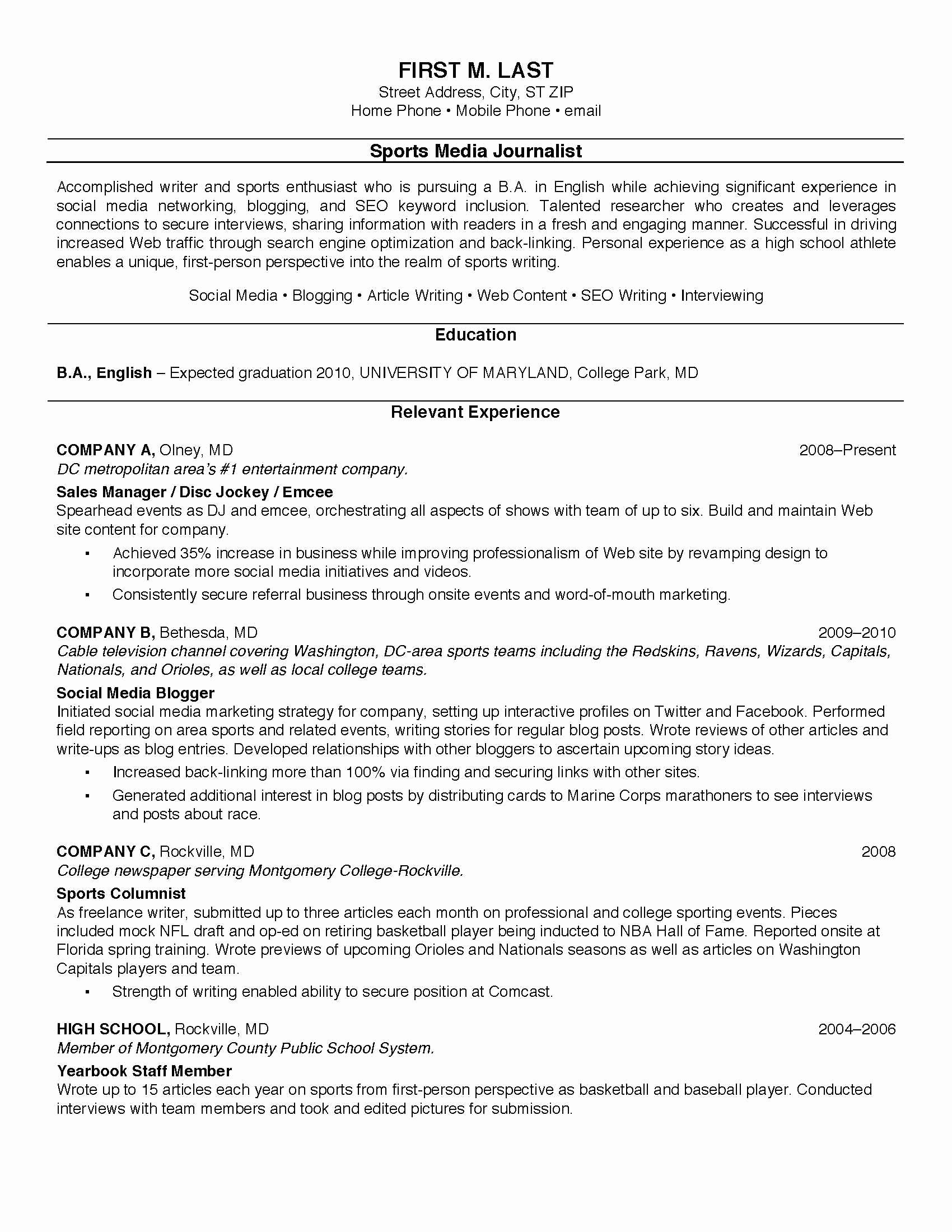 college graduate resume template