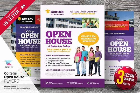 College Open House Flyer Templates Flyer Templates On