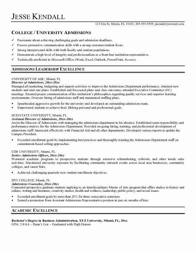 College Resume Objectives Best Resume Collection