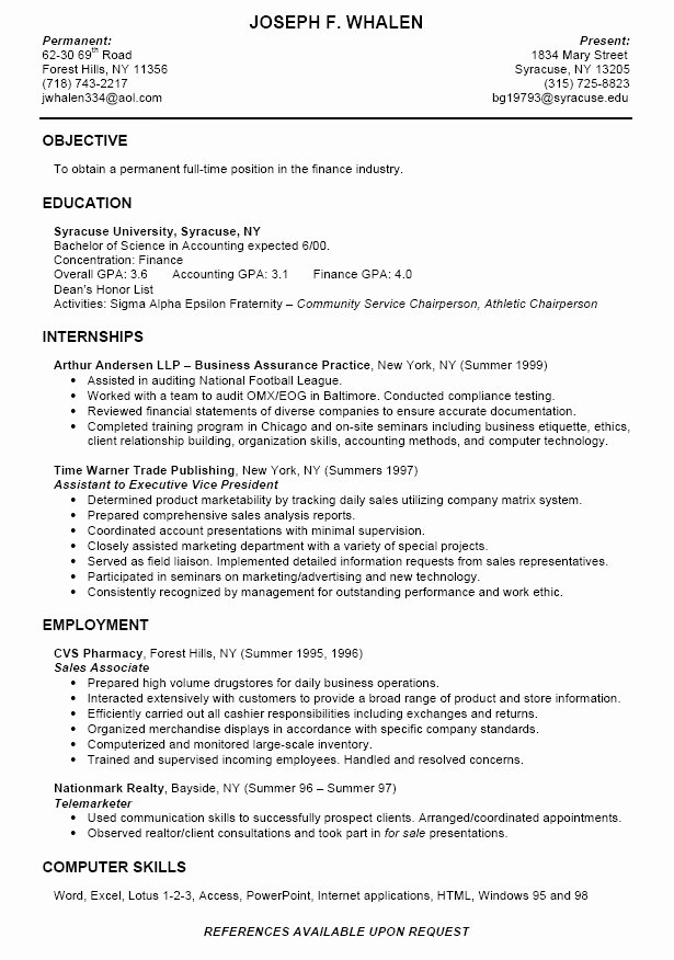 College Resume Outline Best Resume Collection