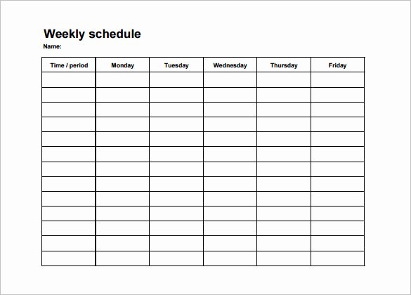 College Schedule Template 6 Free Sample Example format