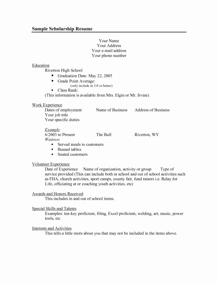 College Scholarship Resume Examples Best Resume Collection