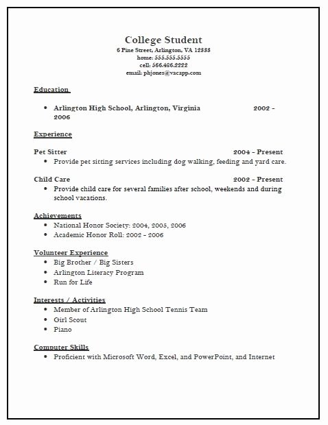 College Scholarship Resume Template Best Resume Collection