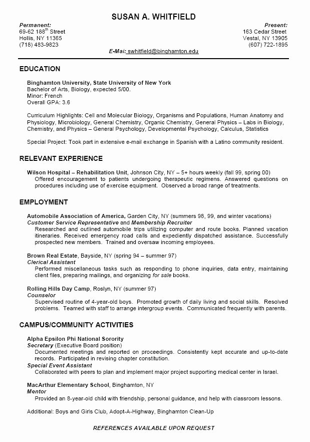 College Student Resume Examples Best Resume Collection