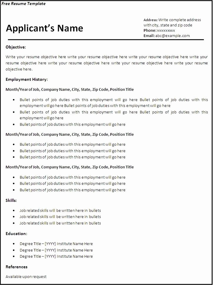 College Student Resume Template Microsoft Word