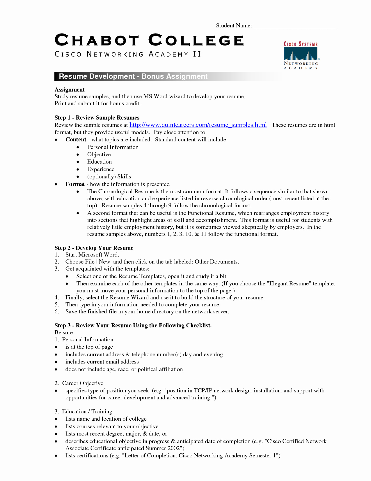 resume templates for college students