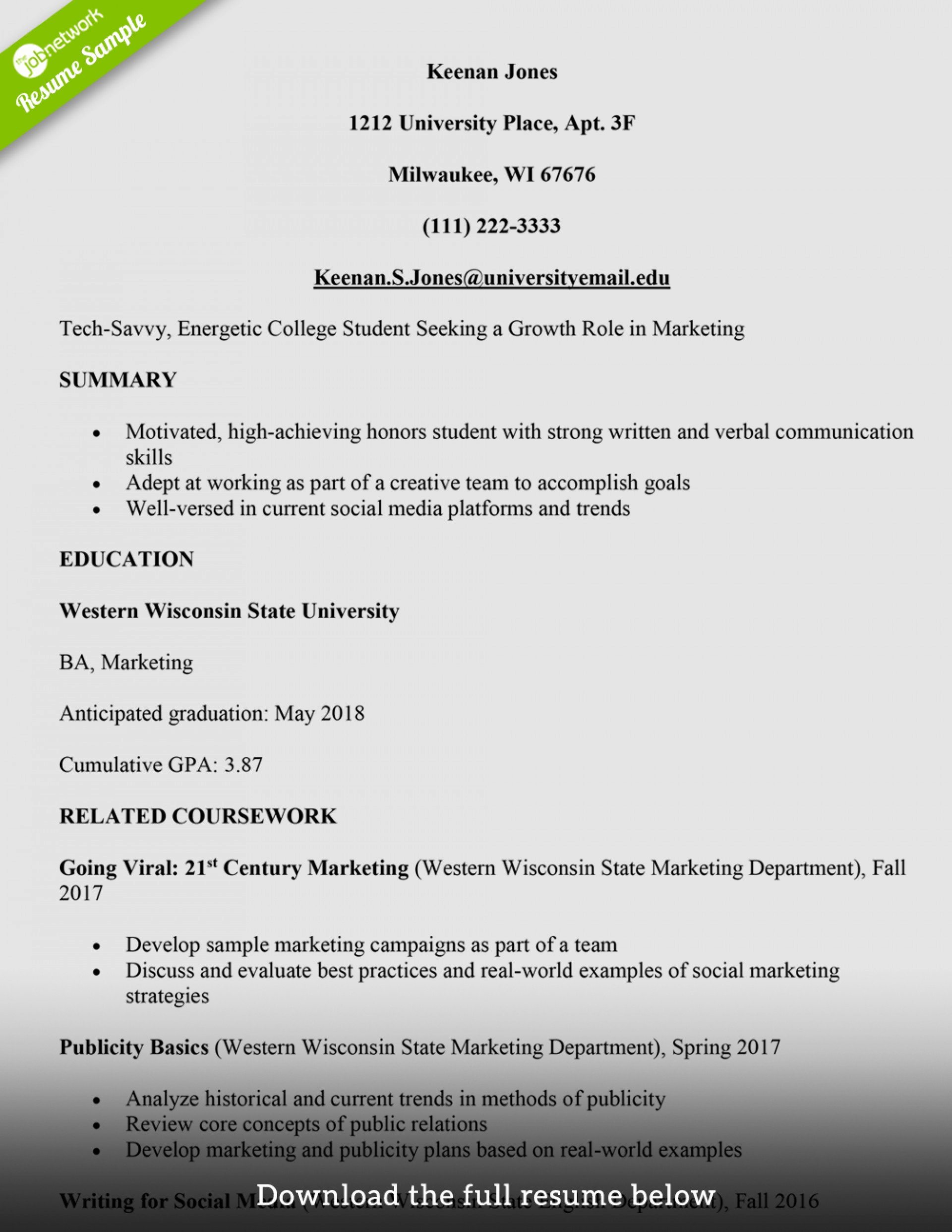 College Student Resume Tips