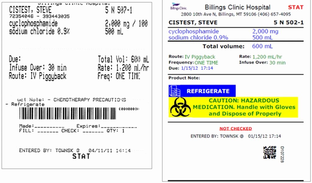 Color to Differentiate Information On Pharmacy Labels