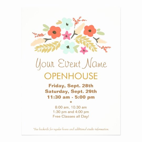 Colorful Flowers Floral Open House Flyer