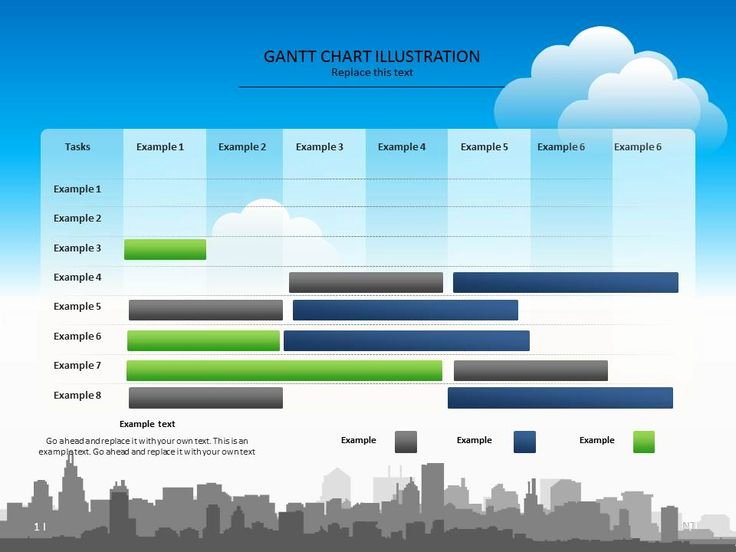Colorful Gantt Chart Presentation Template Chart