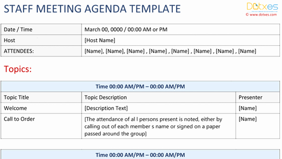 Conference Agenda Template Basic format Dotxes