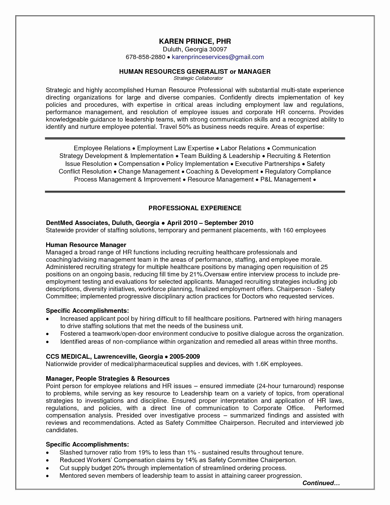 Confortable Hr Manager Resume Summary for Your Hr Resume