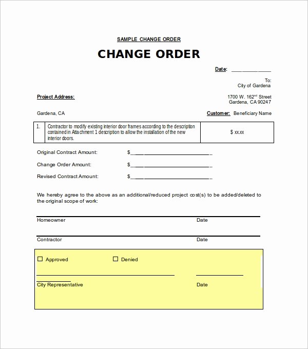 Construction Change order Template Word Invitation Template