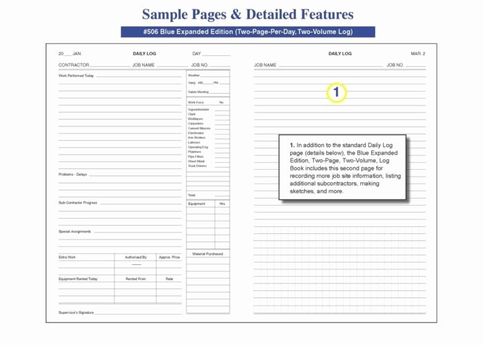 Construction Daily Log Template Pdf Templates Resume