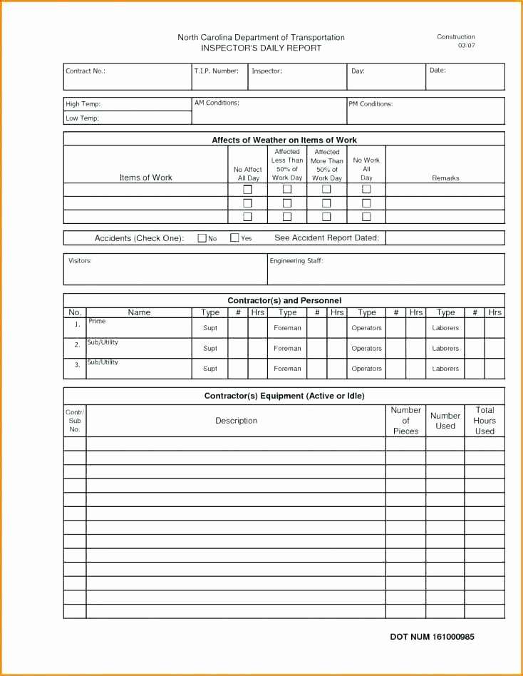 Construction Daily Report Template Progress format Excel