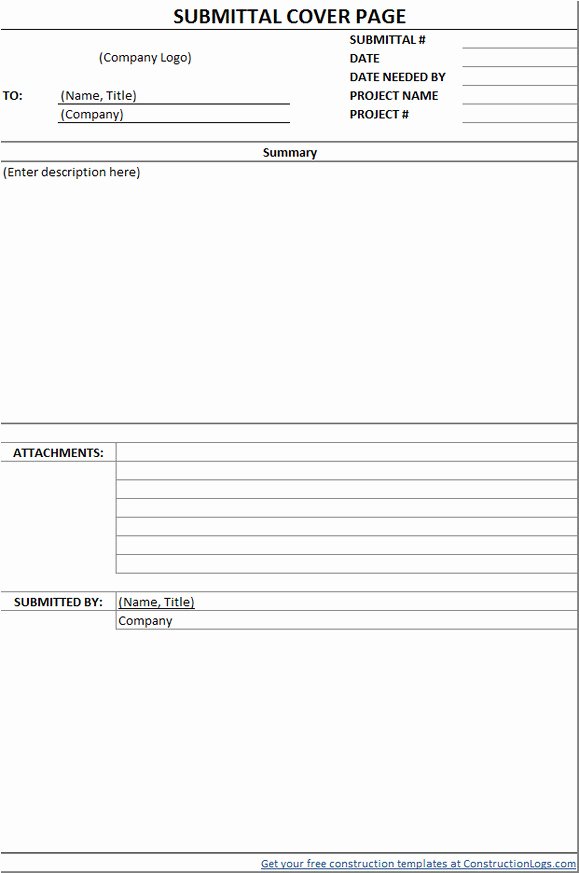 Construction Material Submittal form Template Templates