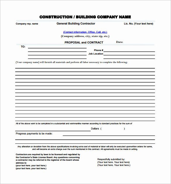 Construction Proposal Templates 19 Free Word Excel