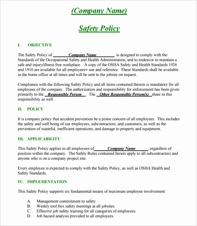 Construction Safety Plan Template 17 Free Word Pdf