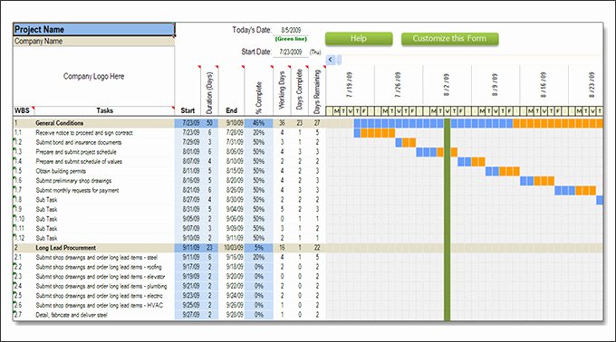 Construction Schedule Templates 13 Free Word Excel