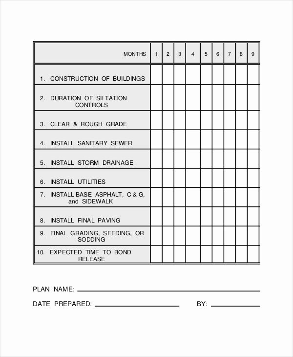 Construction Work Schedule Templates 8 Free Word Pdf