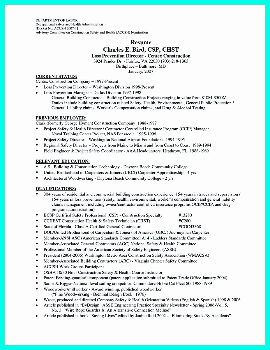 Construction Worker Resume Example to Get You Noticed