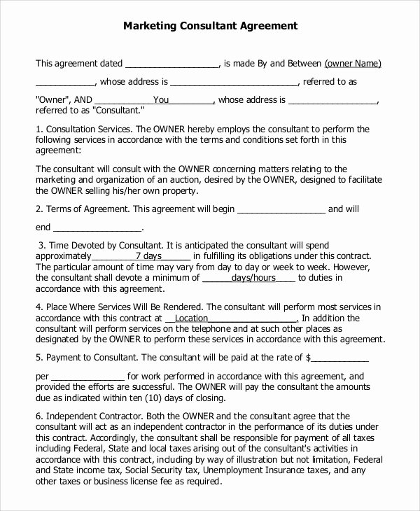 consulting agreement template free