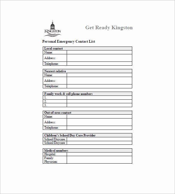 Contact List Template 10 Free Word Excel Pdf format