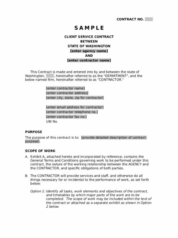 Contract Template Template Trakore Document Templates